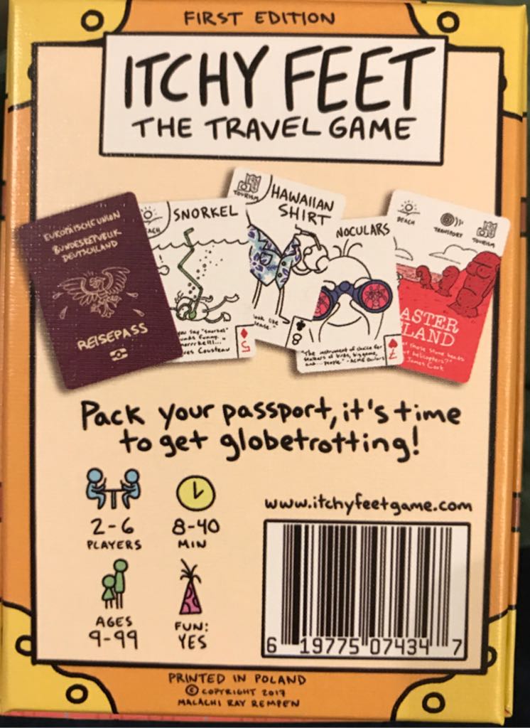 Itchy Feet: The Travel Game  (2 to 6) board game collectible [Barcode 619775074347] - Main Image 2