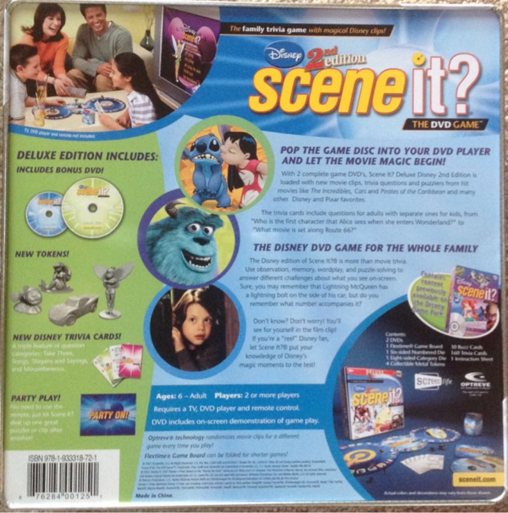 Scene It? Disney 2nd Edition  (2+) board game collectible [Barcode 027084450453] - Main Image 2