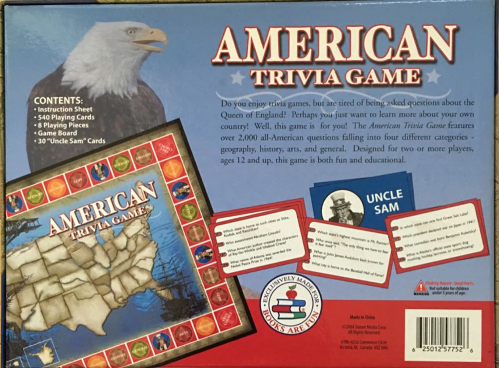 American Trivia Game  (2+) board game collectible [Barcode 625012577526] - Main Image 2