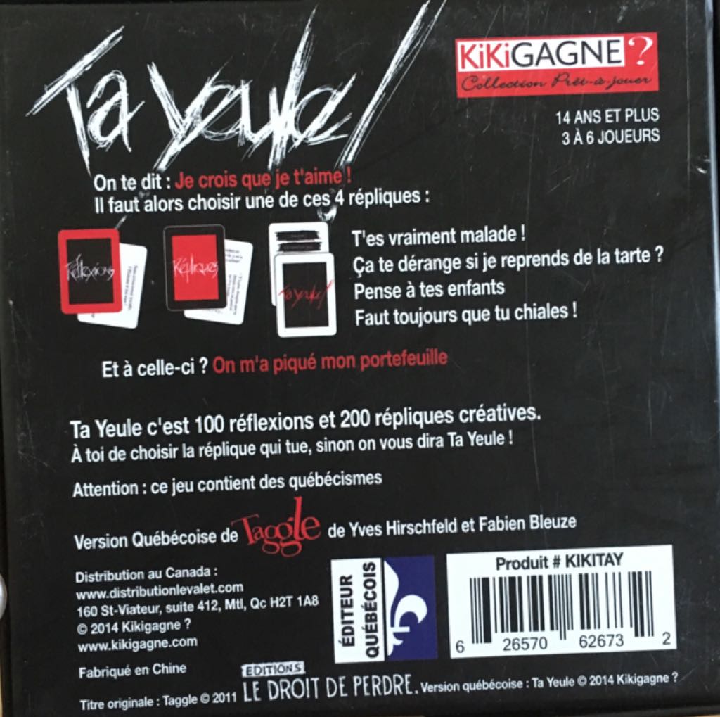 Ta Yeule!  (3-6) board game collectible [Barcode 626570626732] - Main Image 2