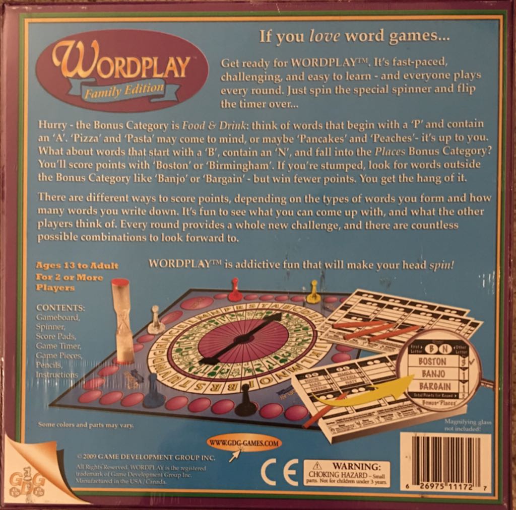 Wordplay : Family Edition  (2+) board game collectible [Barcode 626975111727] - Main Image 2