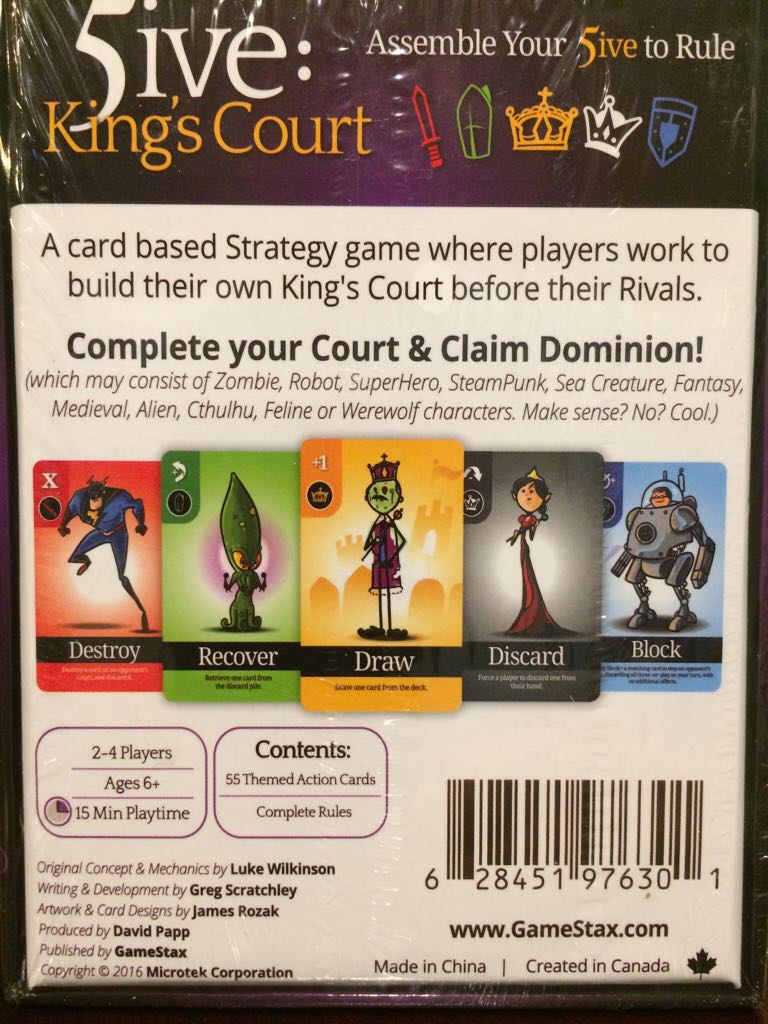 5ive: King’s Court  (2-4) board game collectible [Barcode 628451976301] - Main Image 2