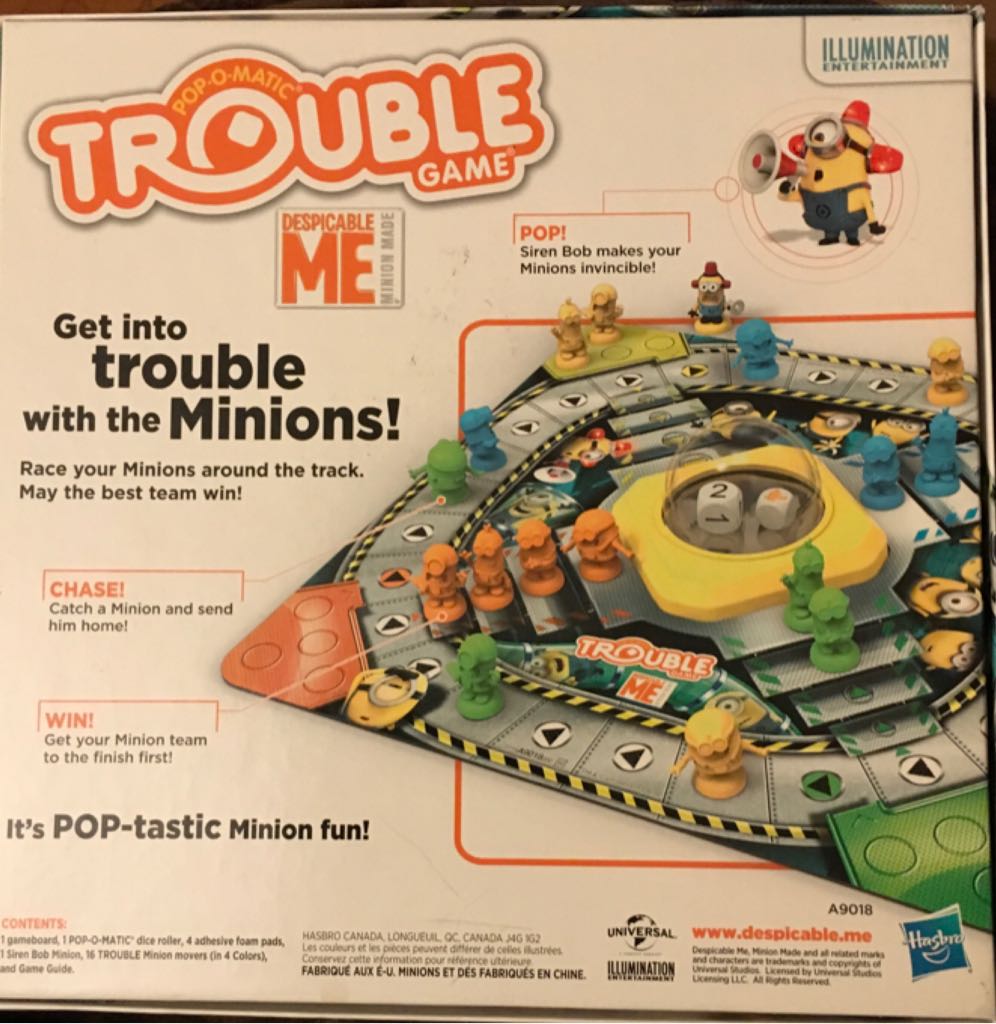 Trouble: Despicable Me  (2-4) board game collectible [Barcode 630509270064] - Main Image 2