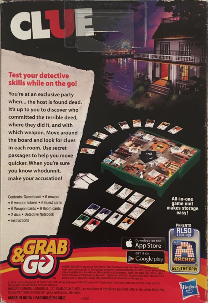 Clue : Grab & Go  (3-6) board game collectible [Barcode 630509277773] - Main Image 2