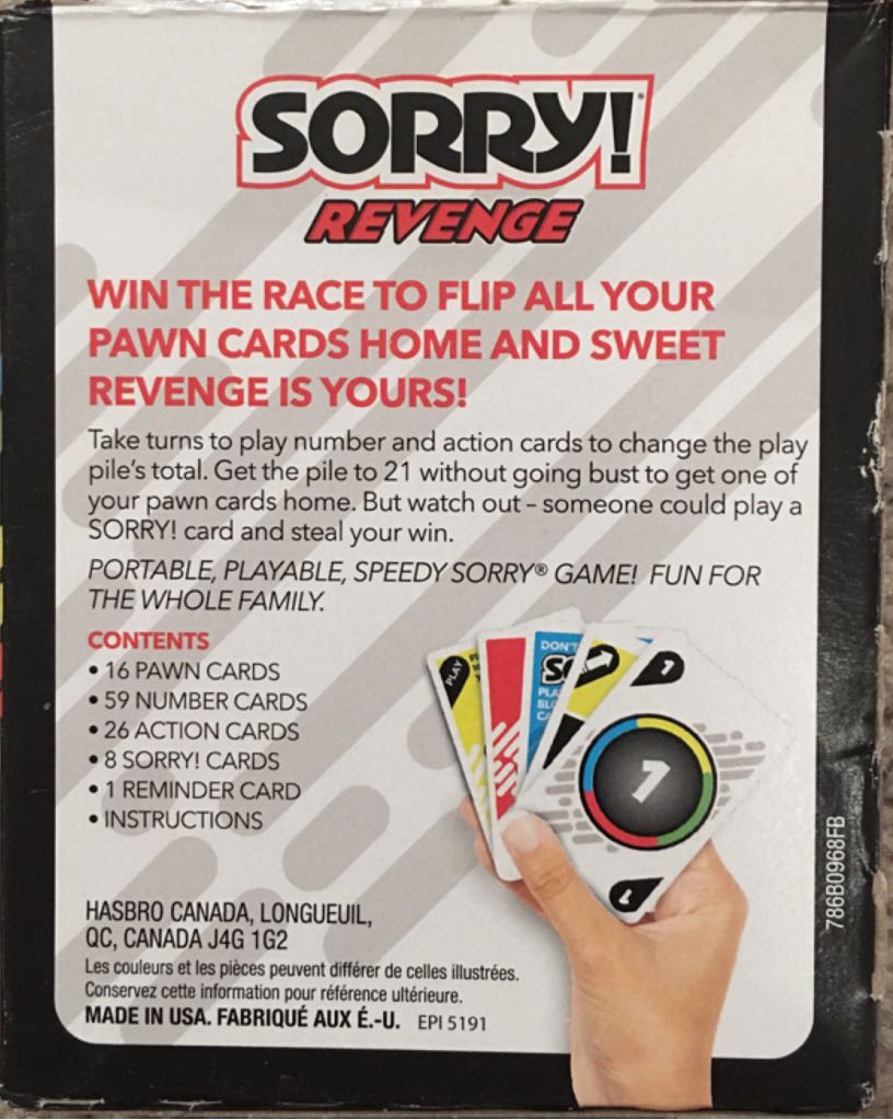 Sorry Revenge  (2-4) board game collectible [Barcode 630509278084] - Main Image 2