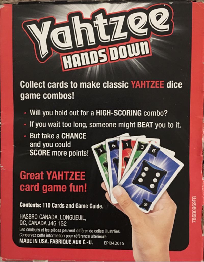 Yahtzee : Hands Down  (2-6) board game collectible [Barcode 630509278114] - Main Image 2