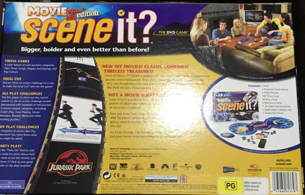 Movie 2nd Edition Scene It?   (2+) board game collectible [Barcode 027084613797] - Main Image 2