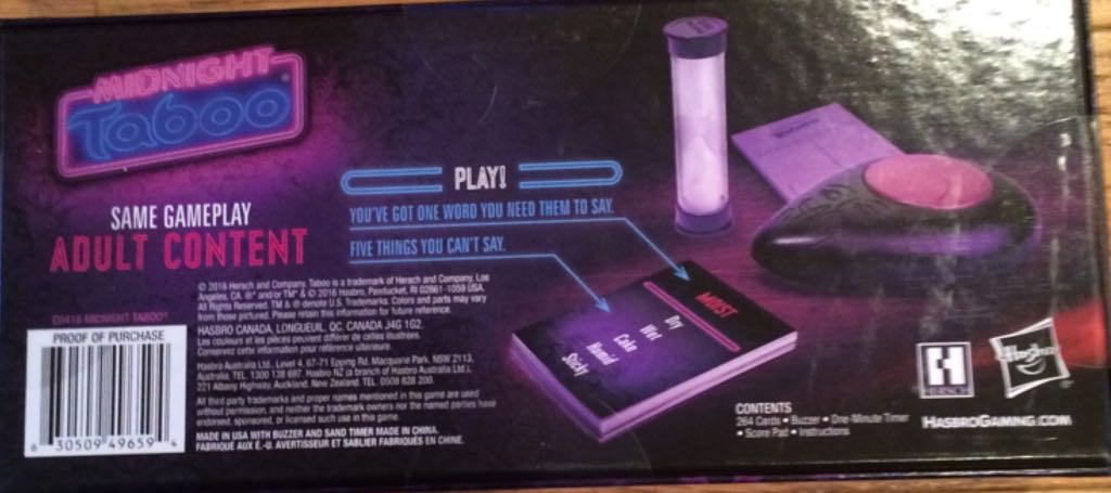 Taboo: Midnight  (4+) board game collectible [Barcode 630509496594] - Main Image 2