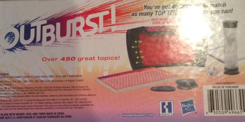 Outburst!  (2+) board game collectible [Barcode 630509496655] - Main Image 2
