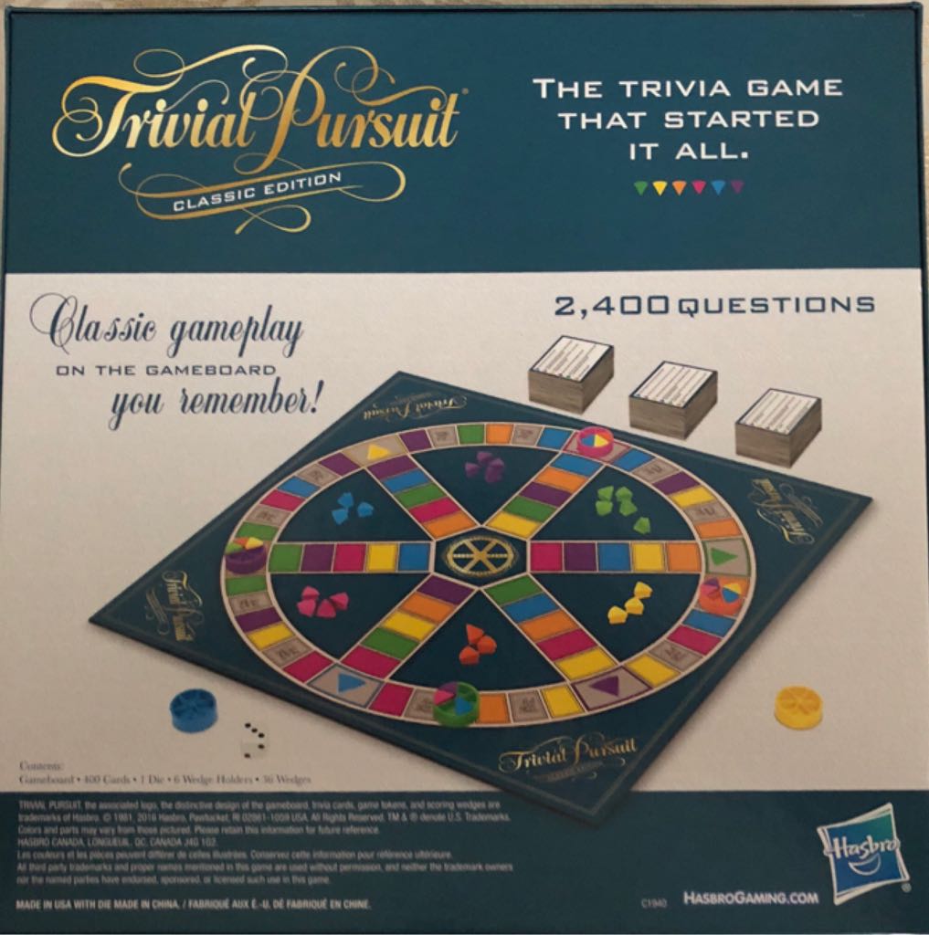 Trivial Pursuit: Family Edition  (2-6) board game collectible [Barcode 630509534081] - Main Image 2