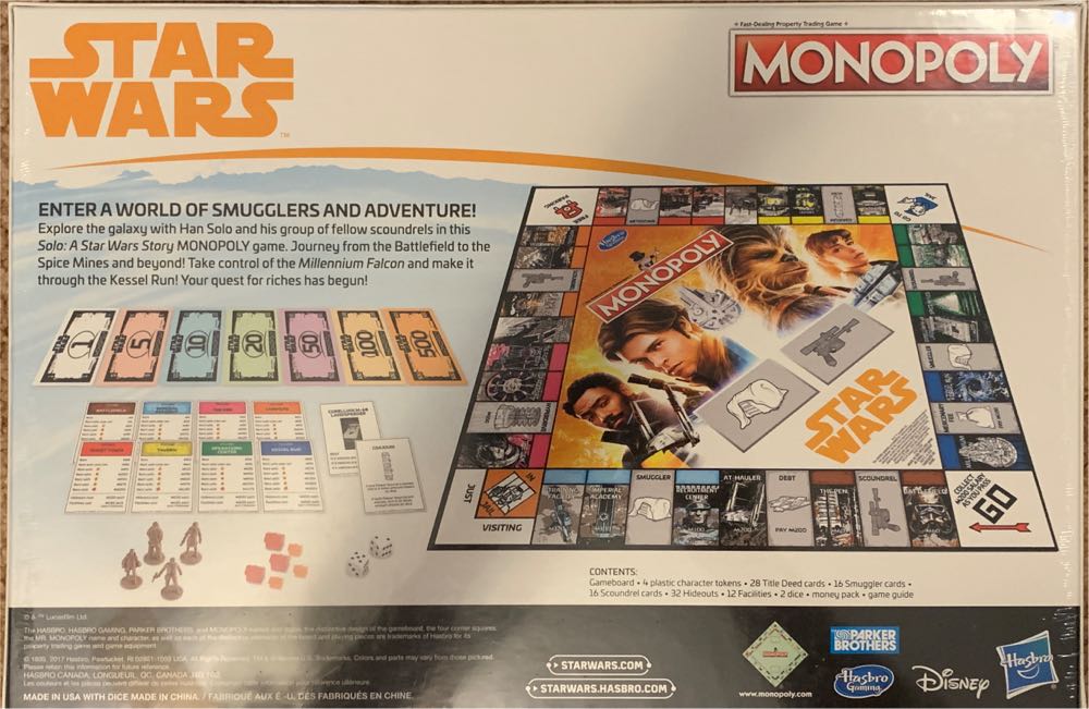 Star Wars Solo Edition: Monopoly  (2-4) board game collectible [Barcode 630509626823] - Main Image 2