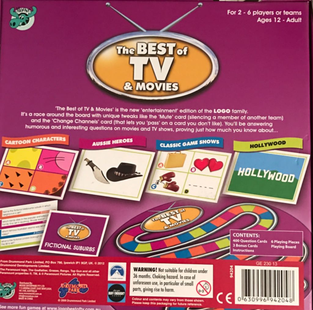 LOGO: The Best Of TV & Movies  board game collectible [Barcode 630996942048] - Main Image 2