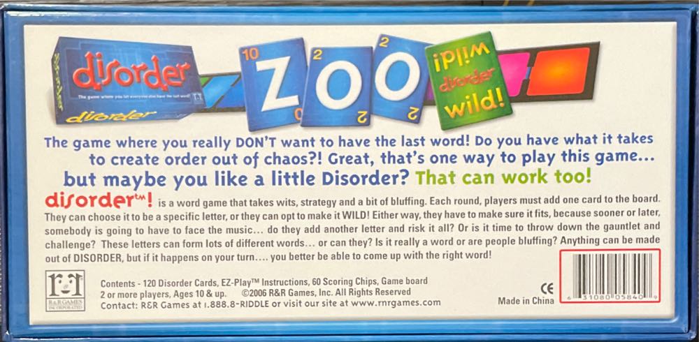 Disorder  (2-6) board game collectible [Barcode 631080058409] - Main Image 2