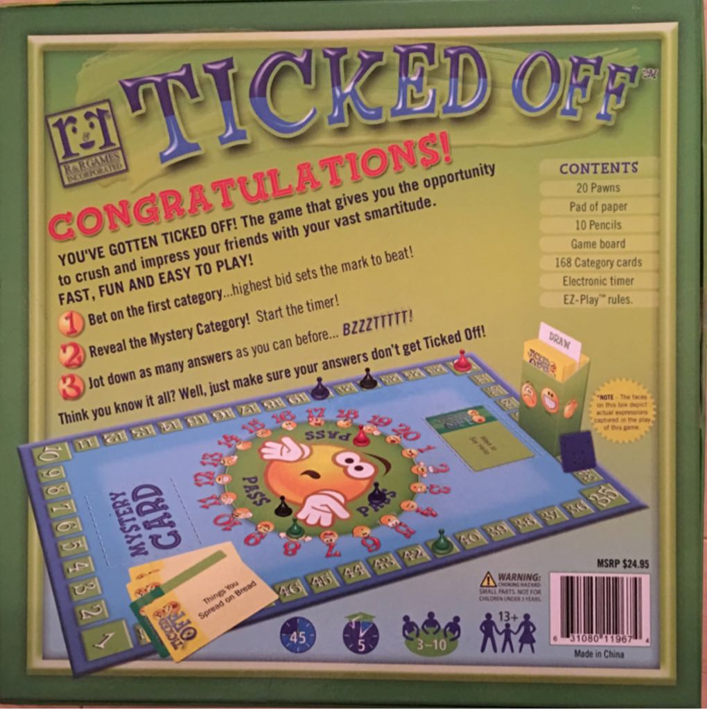 Ticked Off  (3-10) board game collectible [Barcode 631080119674] - Main Image 2