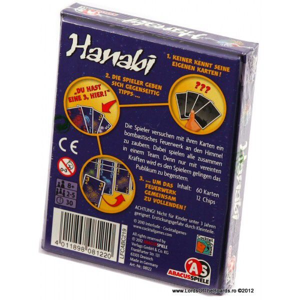 Hanabi  (2-5) board game collectible [Barcode 631080138699] - Main Image 2