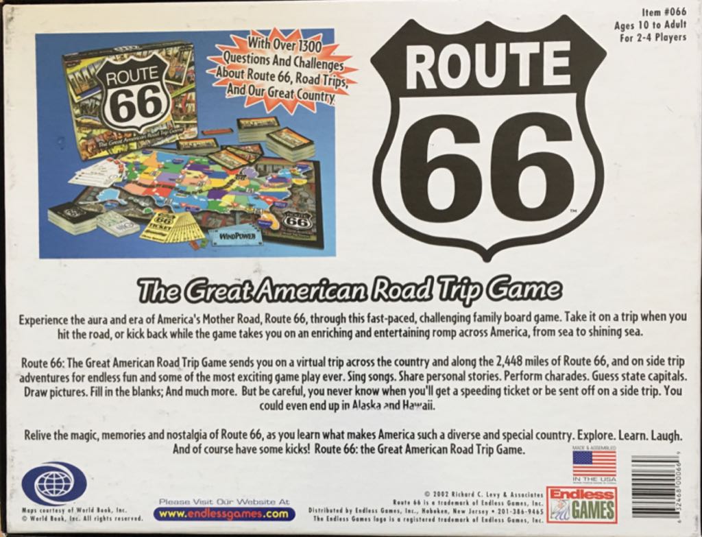 Route 66  (2-4) board game collectible [Barcode 632468000669] - Main Image 2