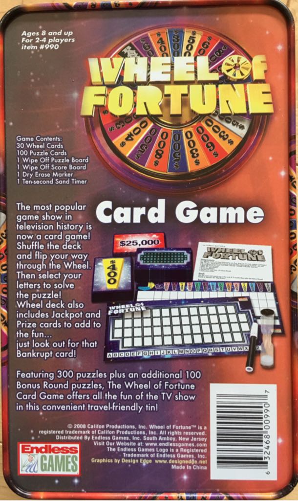 Wheel Of Fortune : Card Game  (2-4) board game collectible [Barcode 632468009907] - Main Image 2