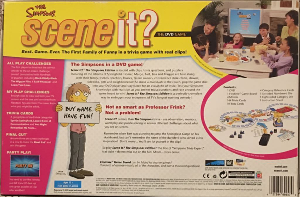Scene It? Simpsons  (2+) board game collectible [Barcode 027084699579] - Main Image 2