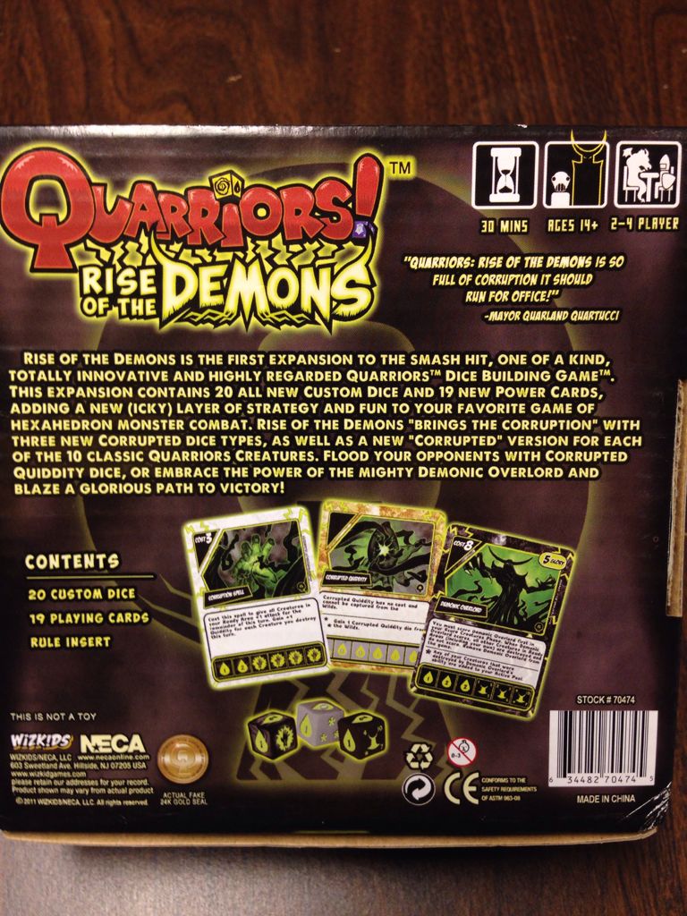 Quarriors!: Rise Of The Demons  (2-4) board game collectible [Barcode 634482704745] - Main Image 2