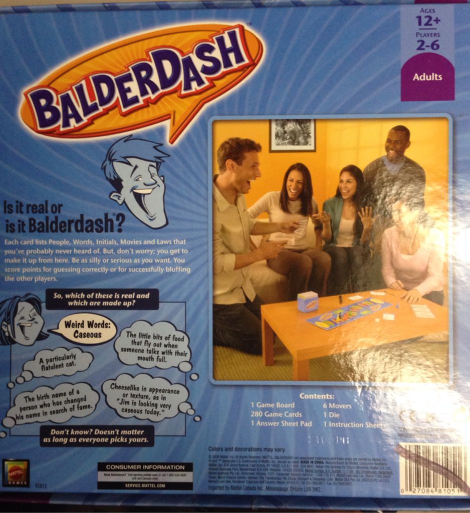 Balderdash  (2-6) board game collectible [Barcode 027084810516] - Main Image 2