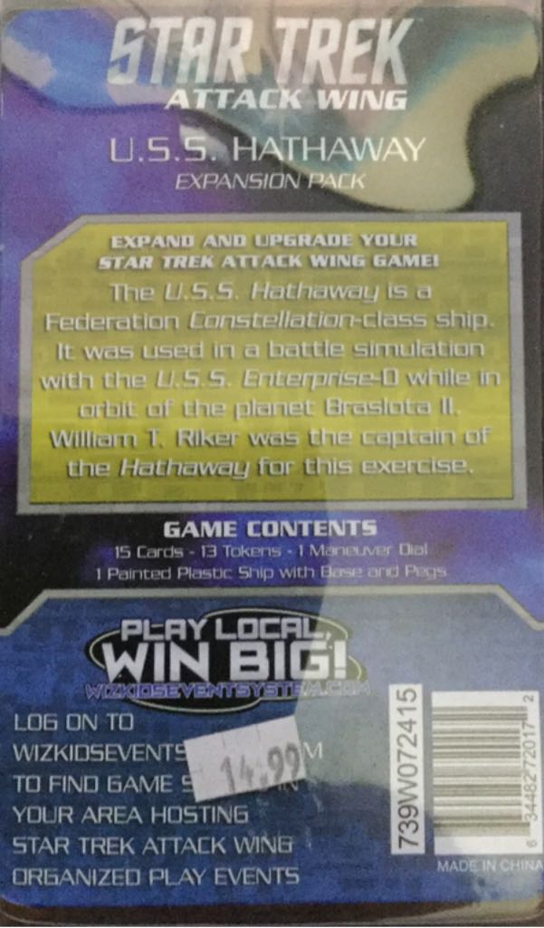 Star Trek Attack Wing U.S.S. Hathaway Expansion Pack  board game collectible [Barcode 634482720172] - Main Image 2