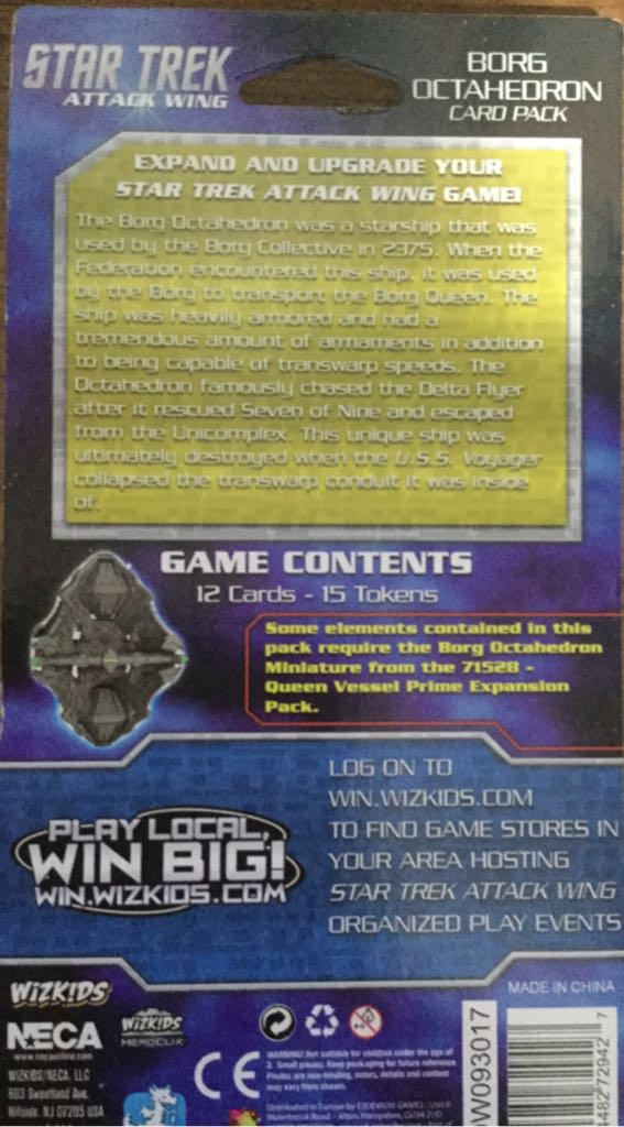 Star Trek Attack Wing Borg Octahedron Card Pack  board game collectible [Barcode 634482729427] - Main Image 2