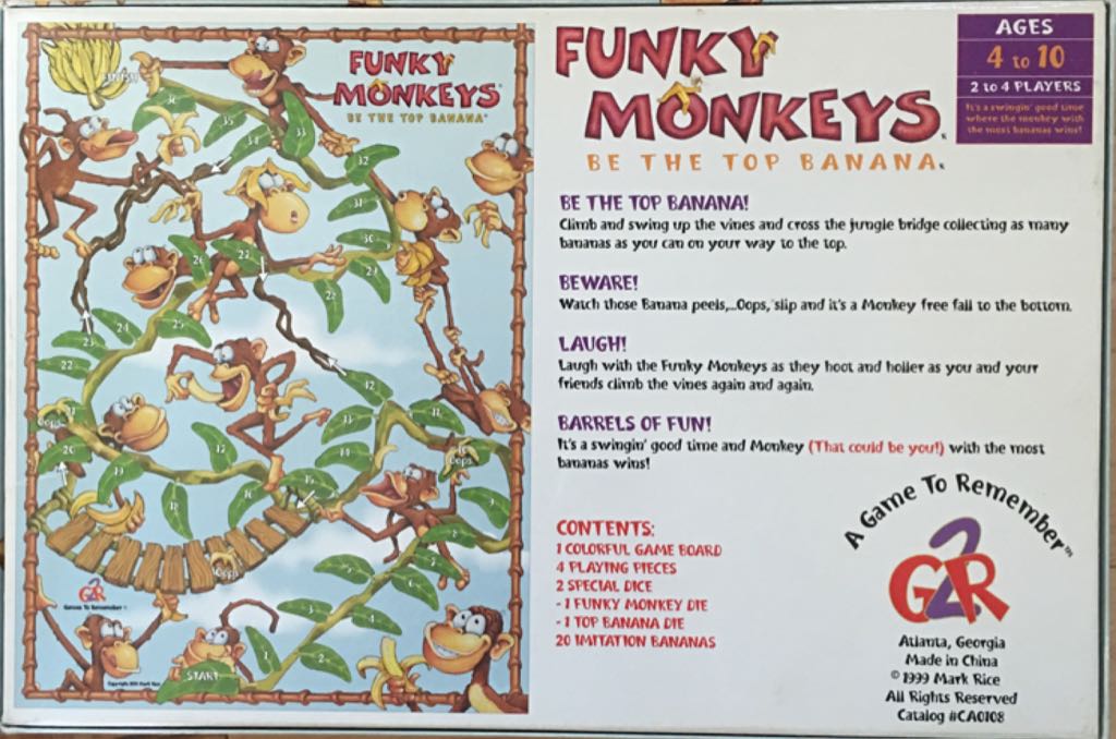 Funky Monkeys  (2-4) board game collectible [Barcode 640555010026] - Main Image 2