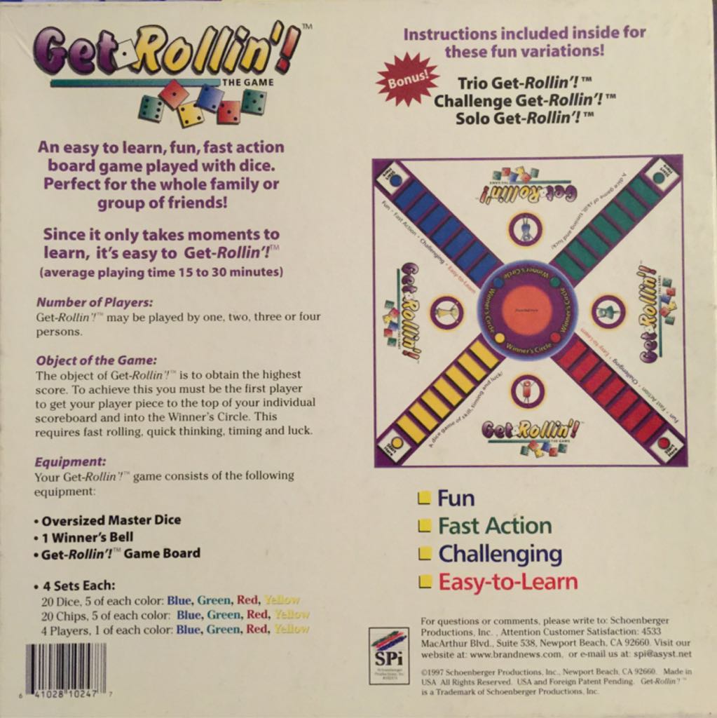 Get Rollin’!  (4) board game collectible [Barcode 641028102477] - Main Image 2