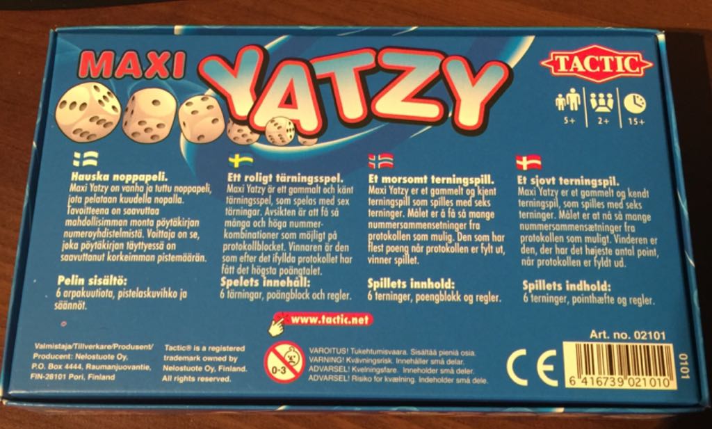 Maxi Yatzy  (2+) board game collectible [Barcode 6416739021010] - Main Image 2