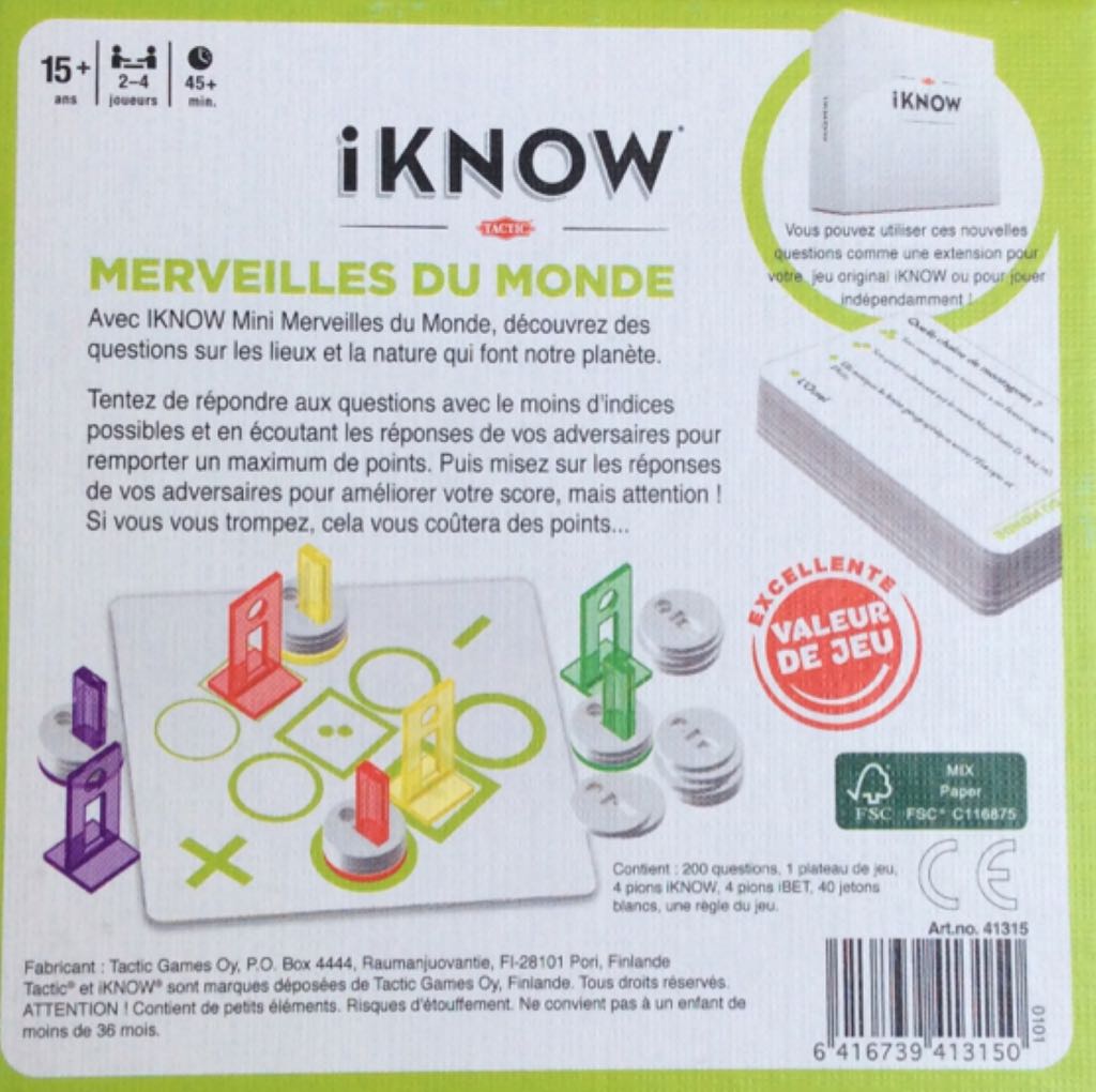 I Know - Merveilles du monde  (2-4) board game collectible [Barcode 6416739413150] - Main Image 2