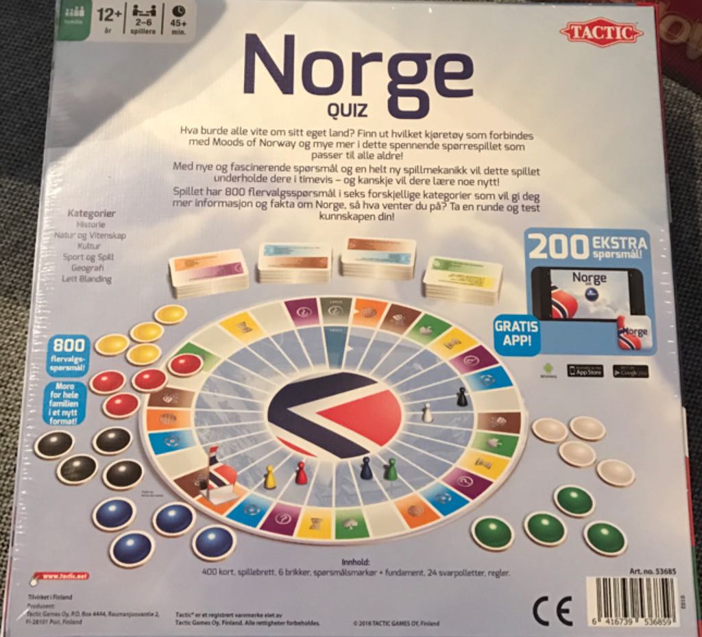 Norge Quiz  (2-6) board game collectible [Barcode 6416739536859] - Main Image 2