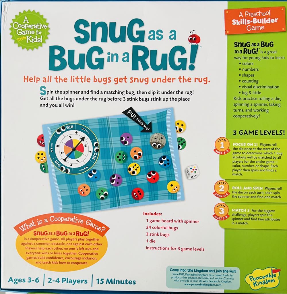 Snug as a Bug in a Rug  (2-4) board game collectible [Barcode 643356049561] - Main Image 2