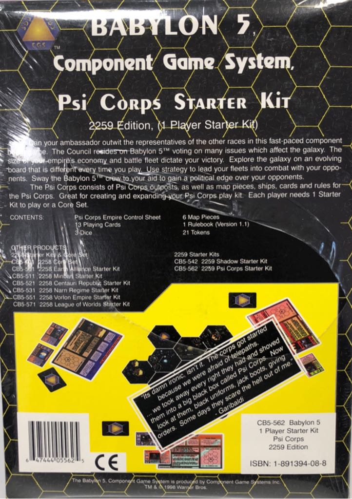 Babylon 5: CGS- Psi Corps Starter Kit  (1+) board game collectible [Barcode 647444055625] - Main Image 2