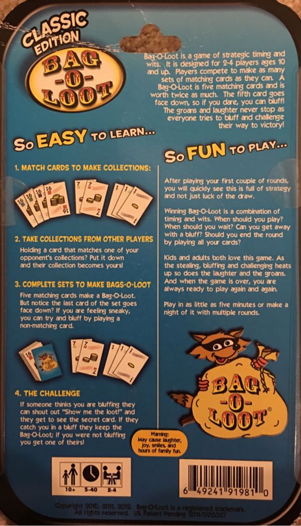 Bag-O-Loot : Classic Edition  (2-4) board game collectible [Barcode 649241919810] - Main Image 2