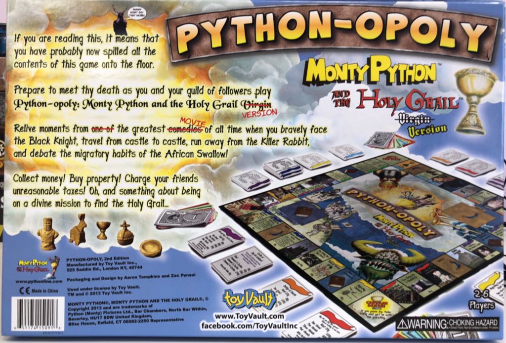 Python-opoly  (2-6) board game collectible [Barcode 651174150918] - Main Image 2