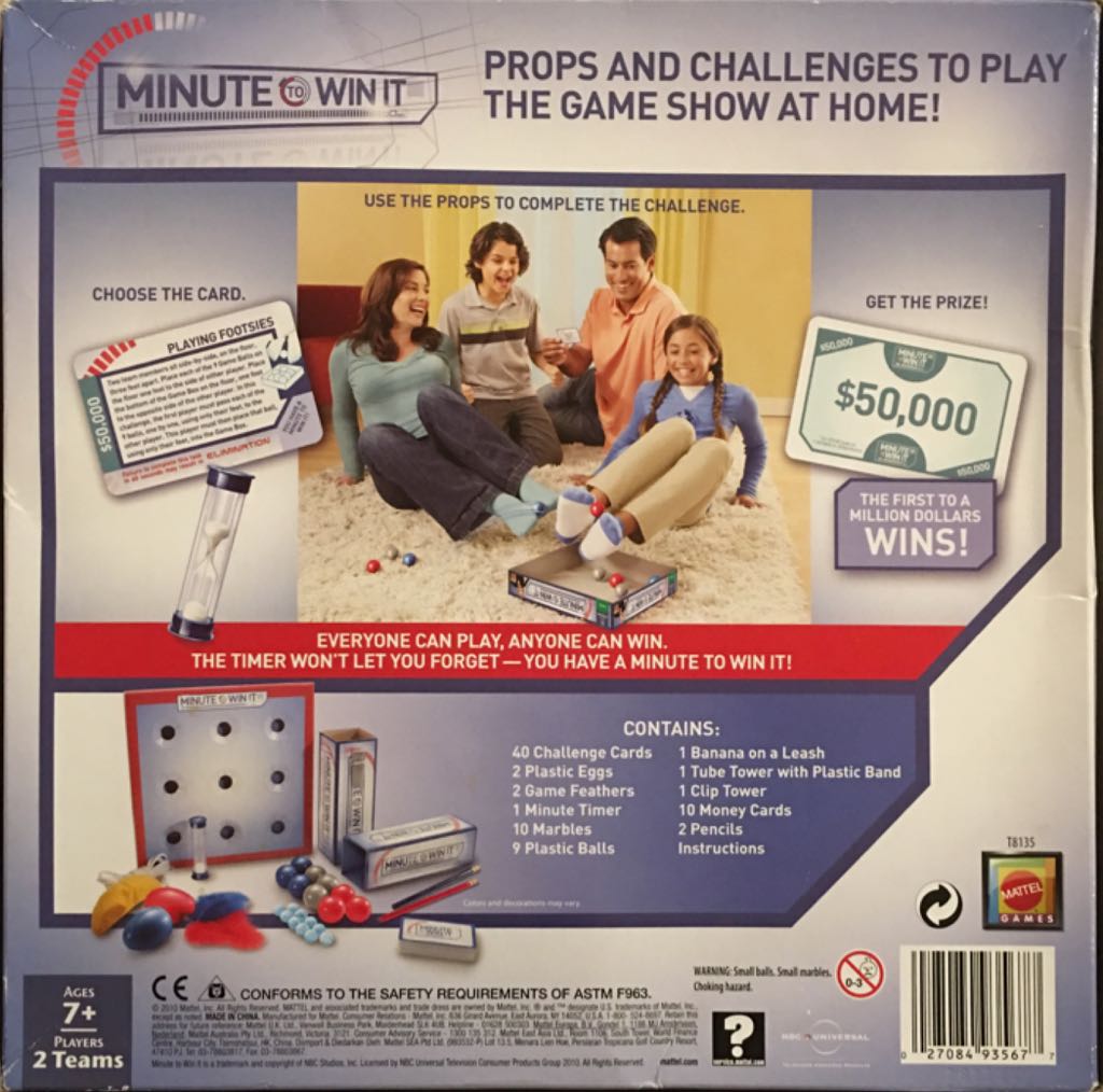 Minute To Win It  (2 Teams) board game collectible [Barcode 027084935677] - Main Image 2