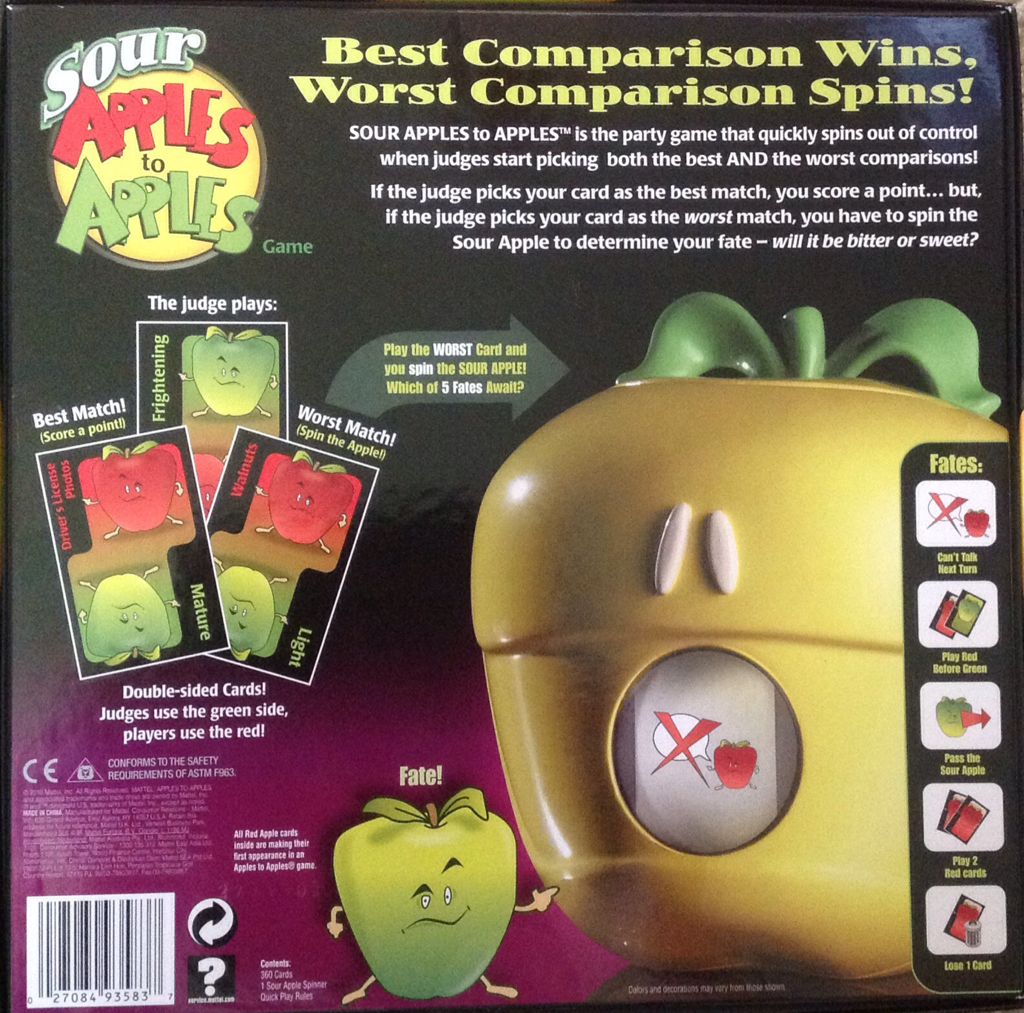 Sour Apples to Apples  (4-8) board game collectible [Barcode 027084935837] - Main Image 2