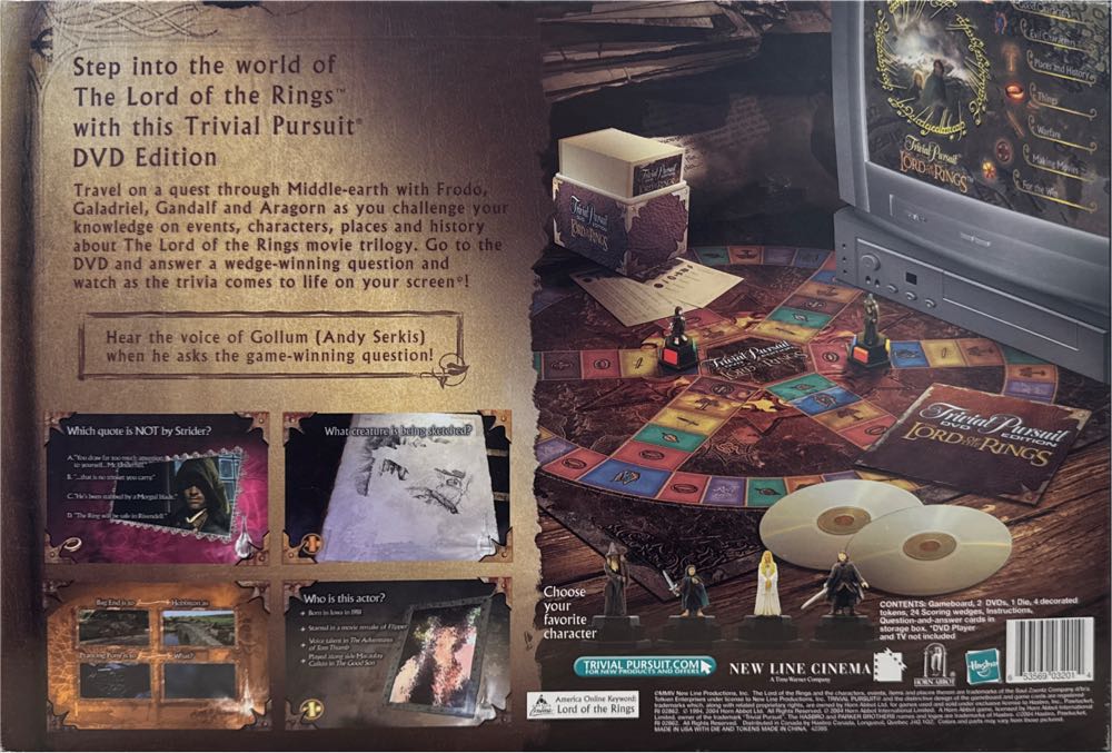 Trivial Pursuit: The Lord of the Rings DVD Edition  (2 - 4) board game collectible [Barcode 653569032014] - Main Image 2