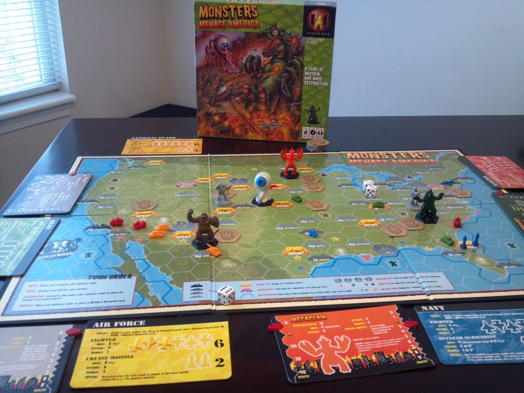 Monsters Menace America  (2-4) board game collectible [Barcode 653569052159] - Main Image 2