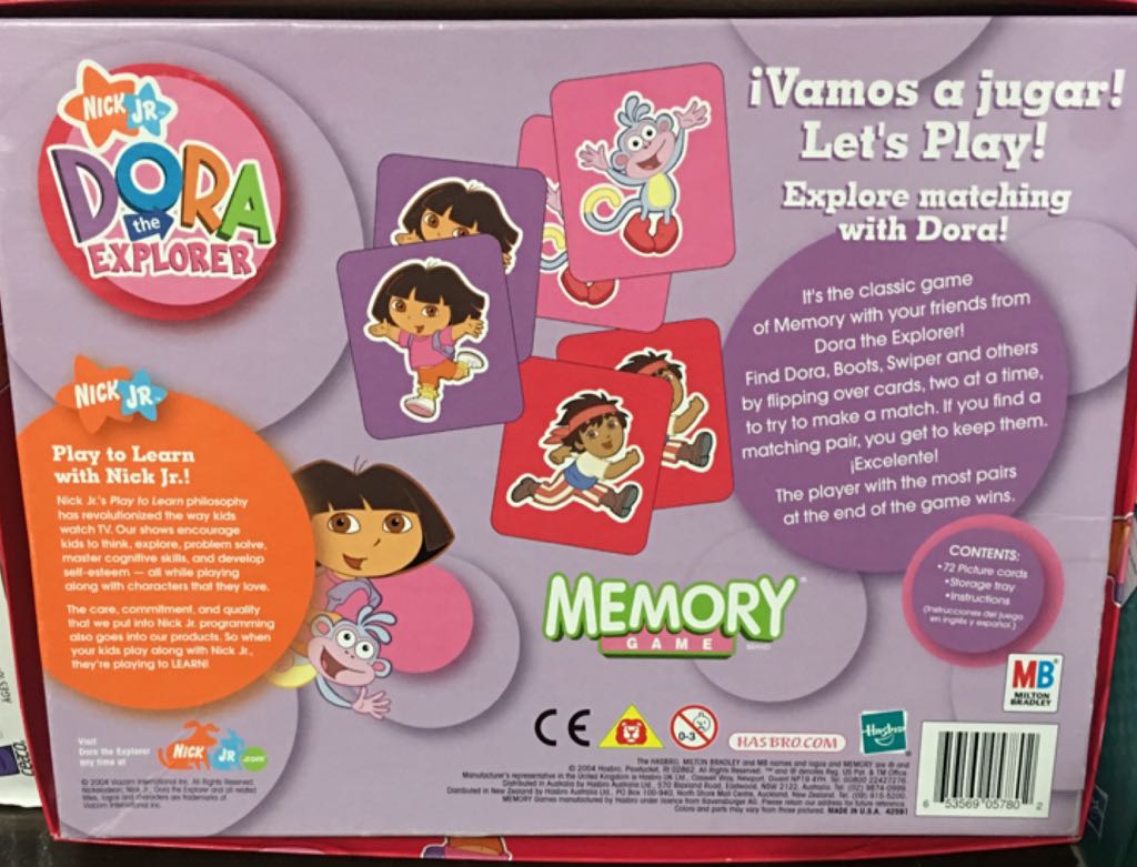 Dora The Explorer Memory Game  (1 Or More) board game collectible [Barcode 653569057802] - Main Image 2