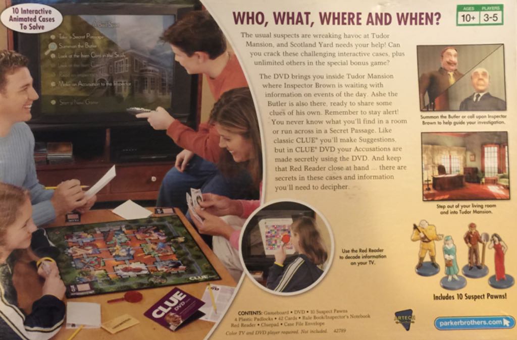 Clue Multimedia: CLUE® DVD Game  (3-5) board game collectible [Barcode 653569116707] - Main Image 2