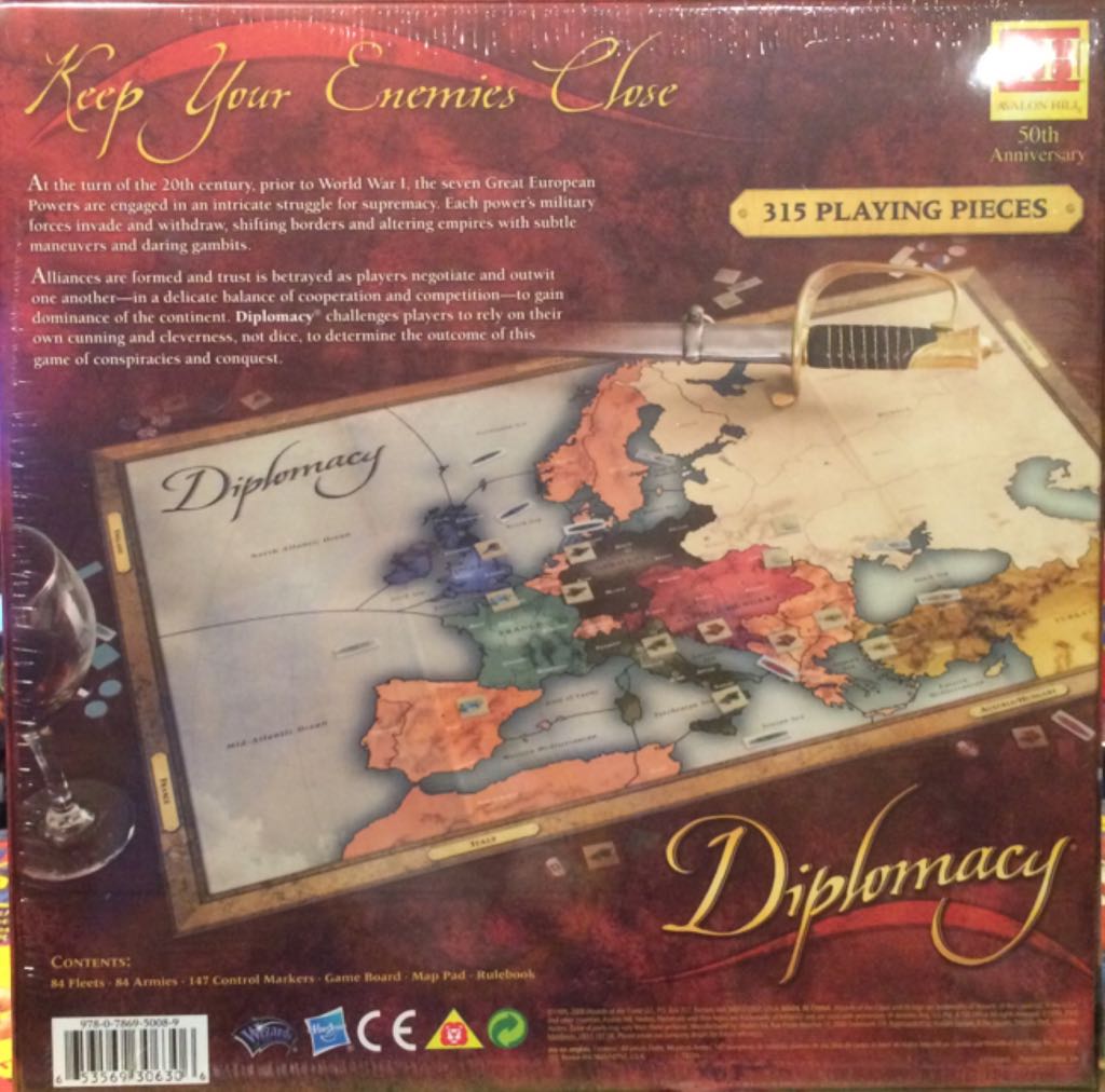 Diplomacy  (3 -7) board game collectible [Barcode 653569306306] - Main Image 2