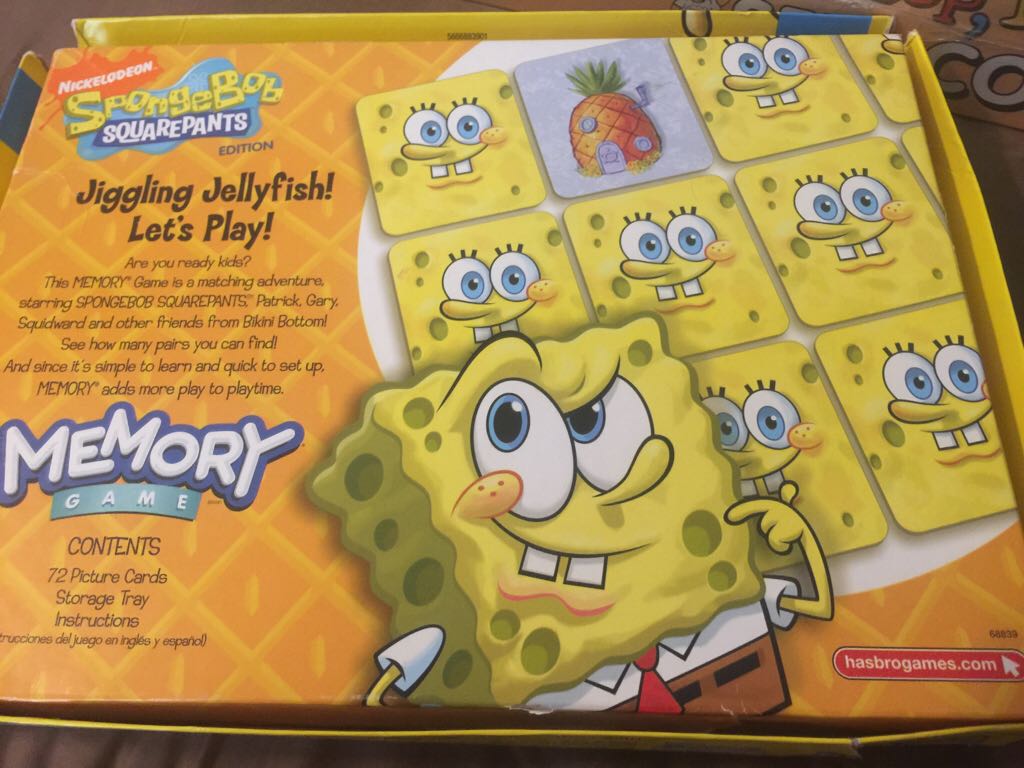 Memory Game: SpongeBob SquarePants Edition  (1+) board game collectible [Barcode 653569348573] - Main Image 2