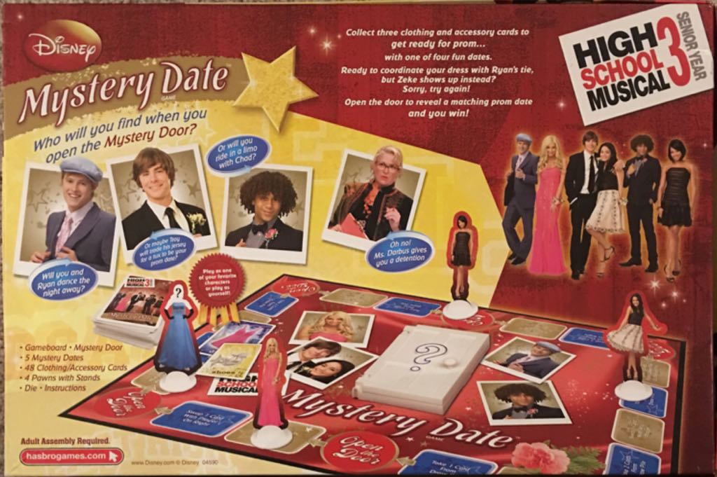 High School Musical 3 : Mystery Date Game  (2-4) board game collectible [Barcode 653569355885] - Main Image 2