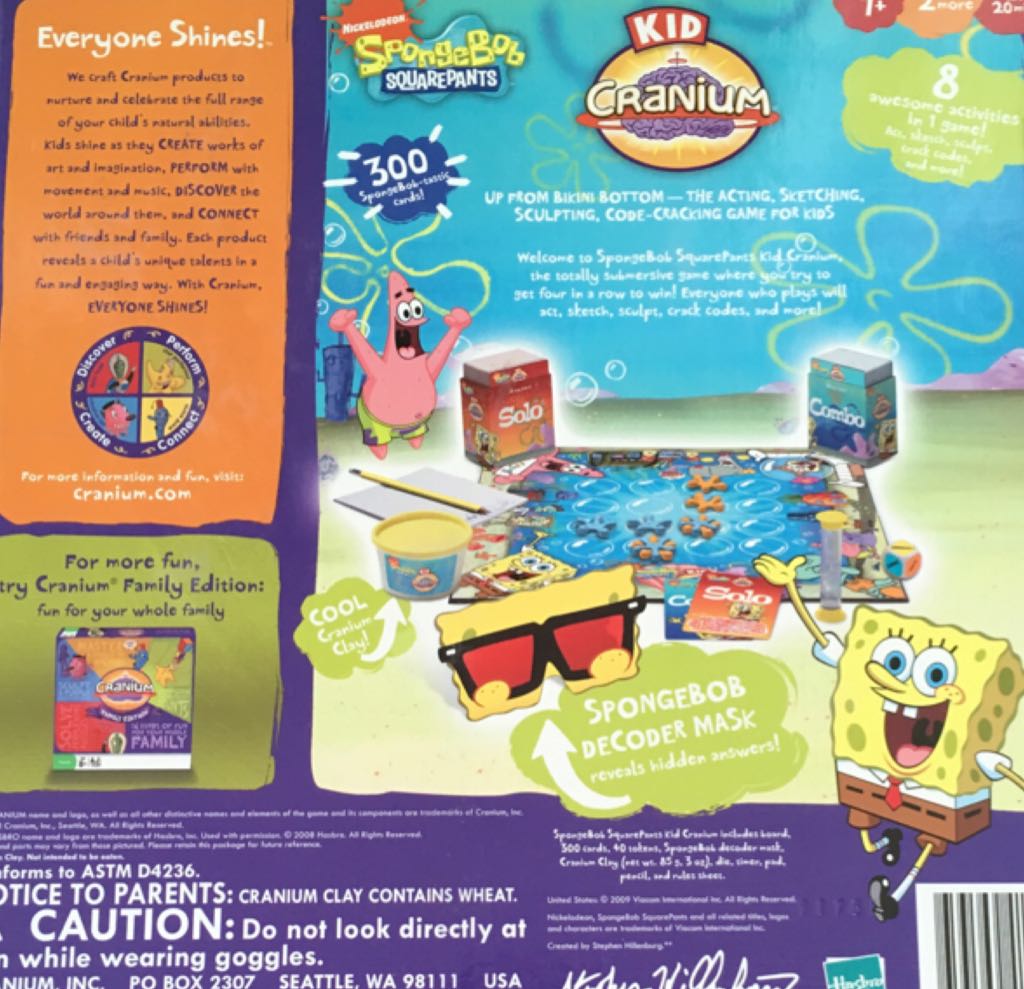 Cranium: Sponge Bob  (2+) board game collectible [Barcode 653569410768] - Main Image 2