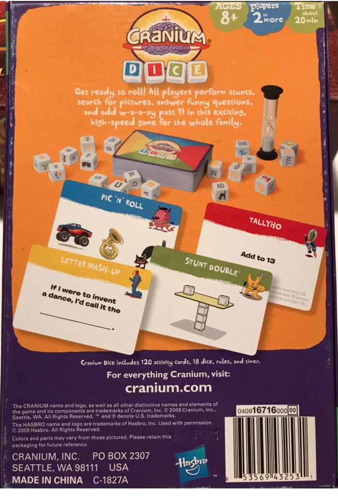 Cranium: Dice  (2+) board game collectible [Barcode 653569432531] - Main Image 2