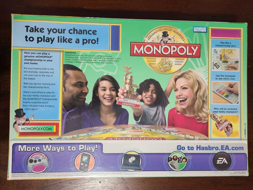 Monopoly:championship Edition  (2-6) board game collectible [Barcode 653569437192] - Main Image 2