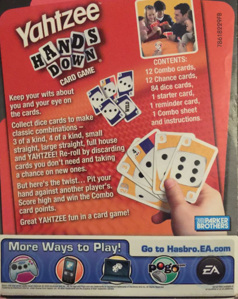 Yahtzee Hands Down  (2-6) board game collectible [Barcode 653569486824] - Main Image 2