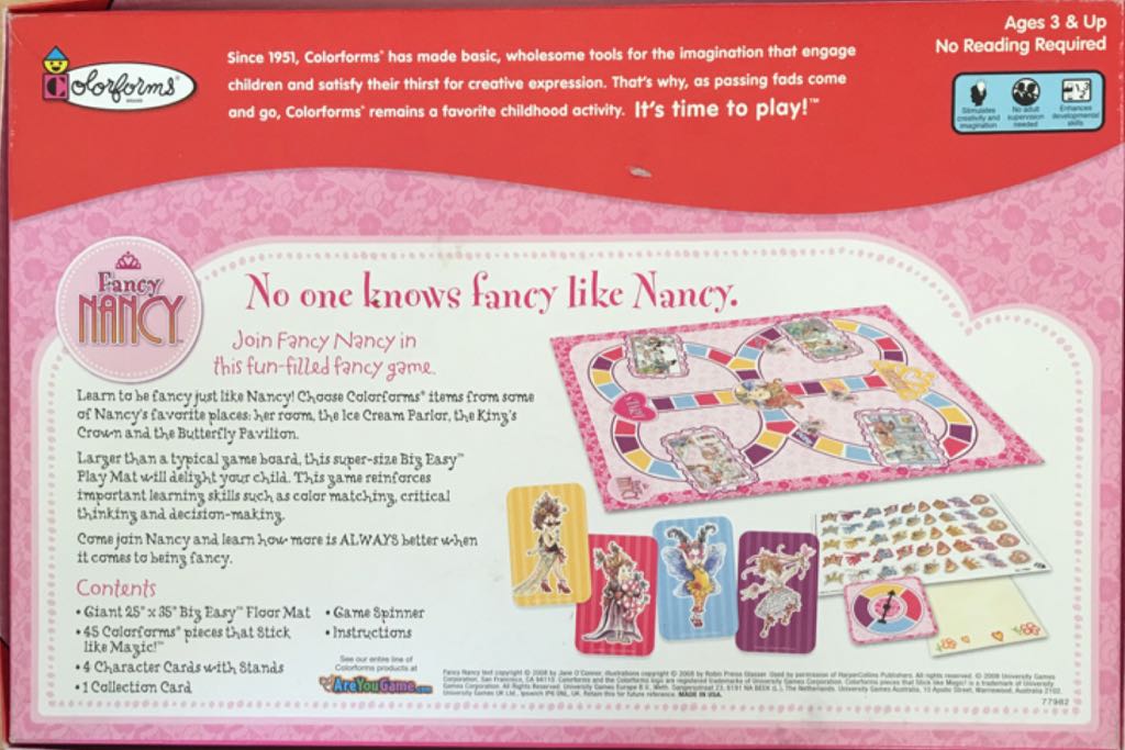 Fancy Nancy : Big Easy Game  (2-4) board game collectible [Barcode 029101779820] - Main Image 2