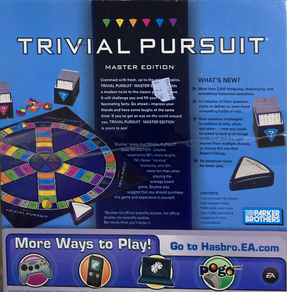 Trivial Pursuit: Master Edition (2009)  (2-6) board game collectible [Barcode 653569492535] - Main Image 3